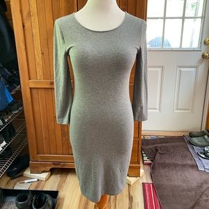 Forever 21 Grey Long Sleeve Bodycon Dress